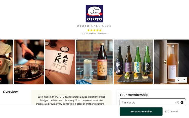 OTOTO Sake Club homepage