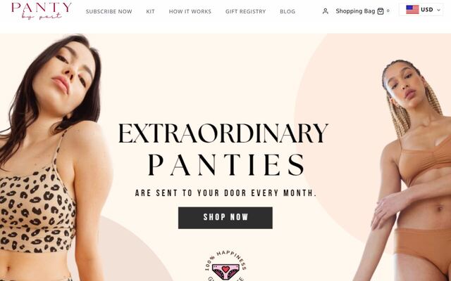 Panty by Post homepage