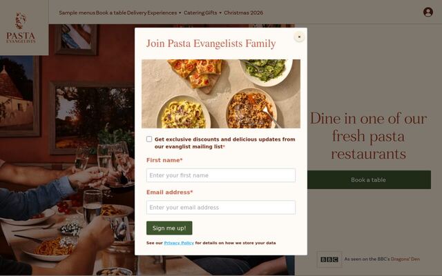 Pasta Evangelists homepage