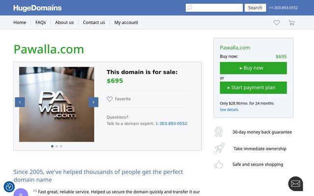 Pawalla homepage