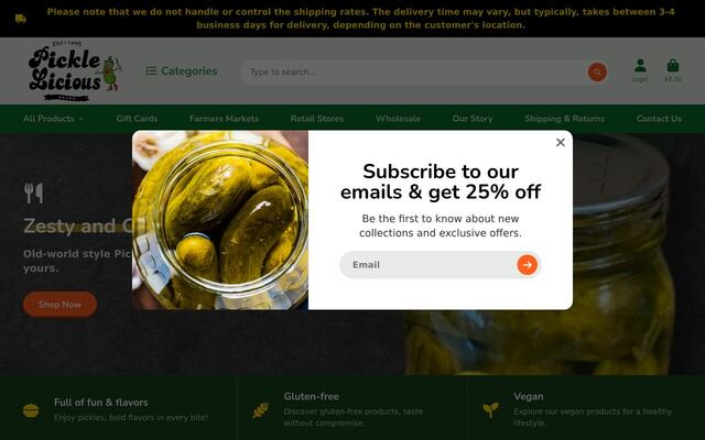 Pickle Licious homepage