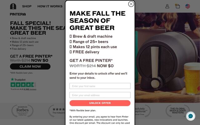 Pinter – Fresh Beer Club homepage