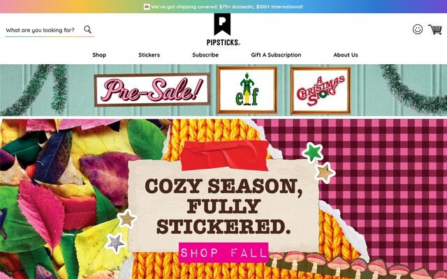 Pipsticks Sticker Club homepage