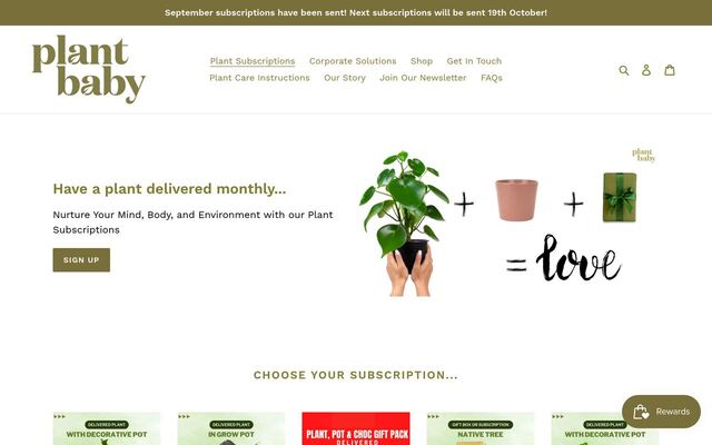 Plant Baby homepage