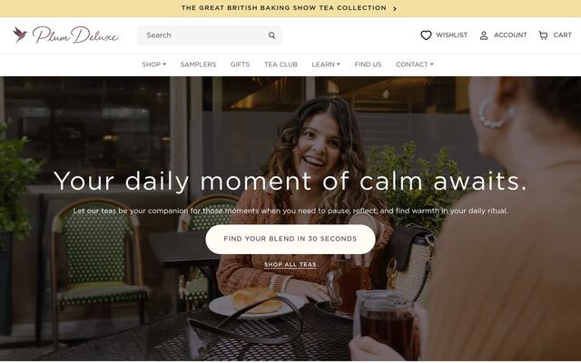 Plum Deluxe Tea Club homepage