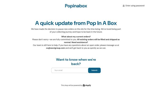 Pop In A Box homepage