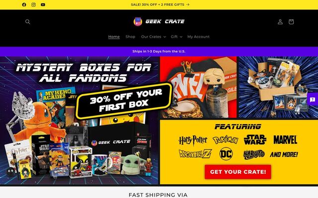 Potter Crate (Geek Crate) homepage