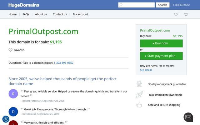 Primal Outpost homepage