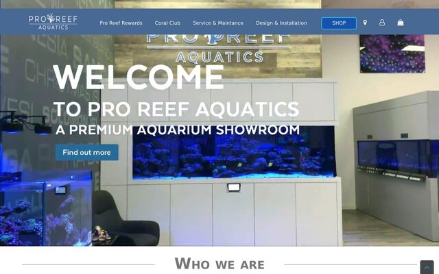 Pro Reef Aquatics Coral Club homepage