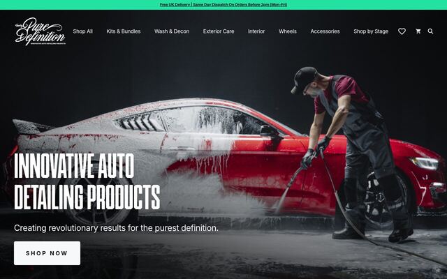 Pure Definition Detailing Box homepage