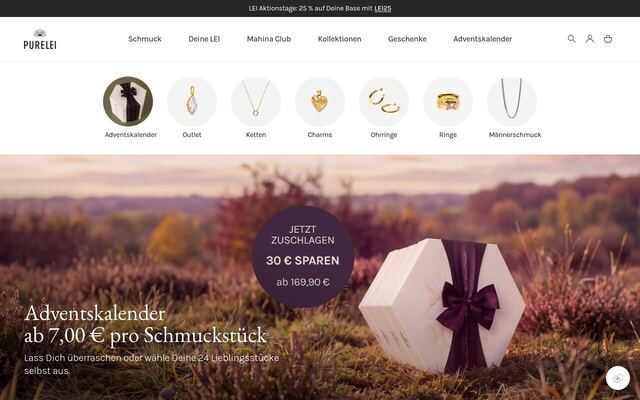 PURELEI Jewelry Box homepage