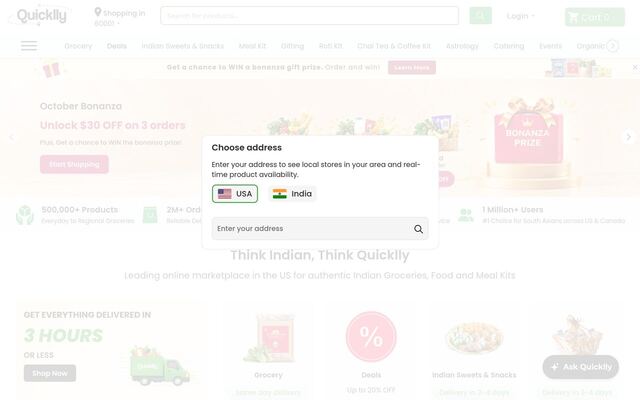 Quicklly homepage