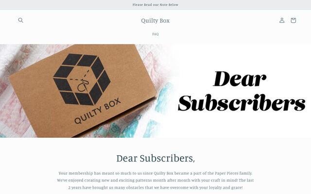 Quilty Box homepage