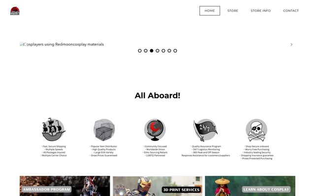 Red Moon Cosplay Solutions Subscriptions homepage