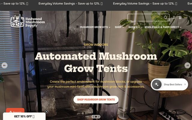 Redwood Mushroom Supply – Gourmet Mushroom Kit Subscription Box homepage