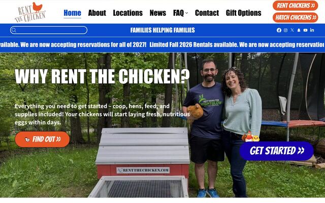 Rent The Chicken homepage