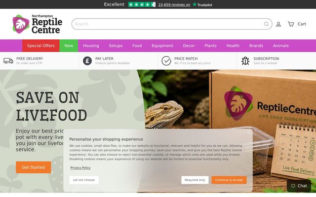 Reptile Centre Livefood Subscription (Northampton Reptile Centre) homepage