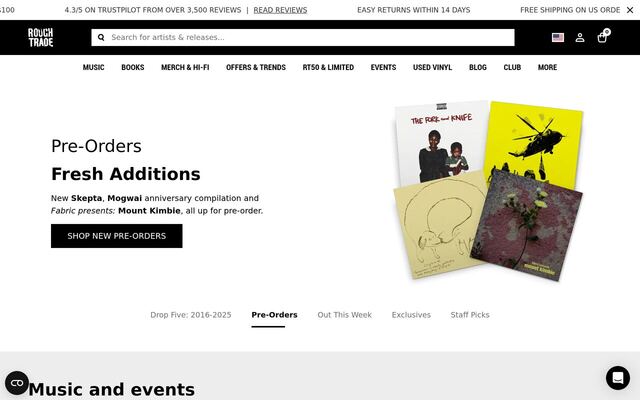 Rough Trade Club homepage