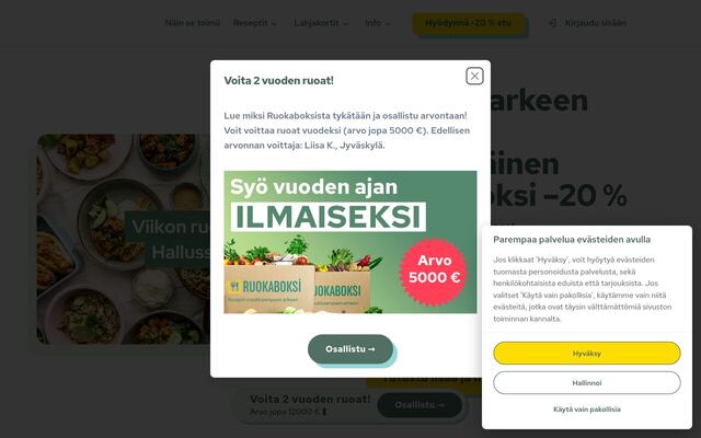 Ruokaboksi homepage