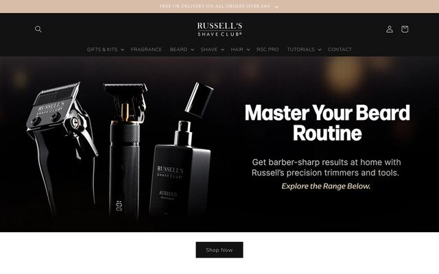 Russell's Shave Club homepage
