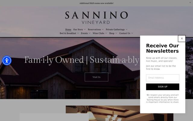 Sannino Vineyard Vine to Wine homepage