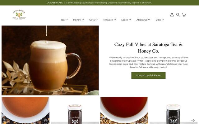 Saratoga Tea & Honey Subscription Box homepage
