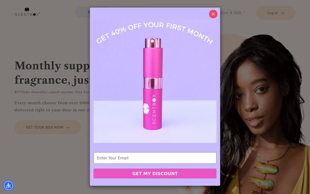 ScentBox homepage
