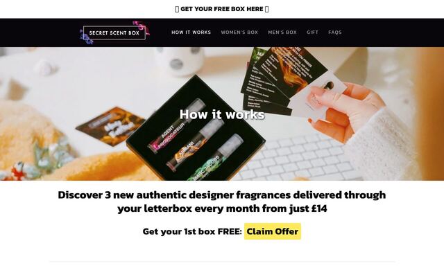 Secret Scent Box homepage