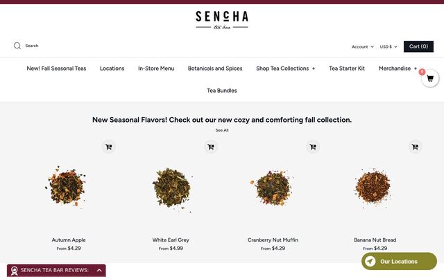 Sencha Tea Bar Tea of the Month Club homepage