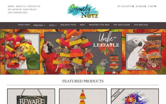 Seriously Nutz Get Serious Toy Box homepage