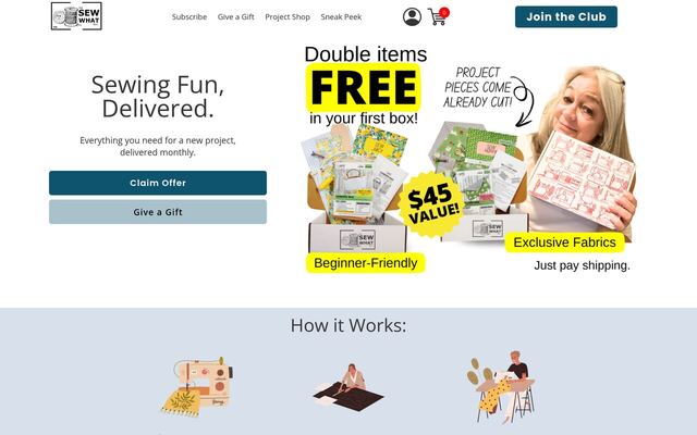 Sew What Box homepage
