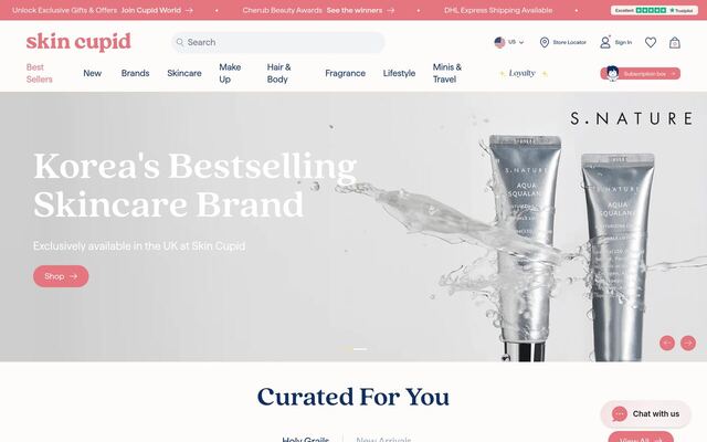Skin Cupid Subscription Box homepage