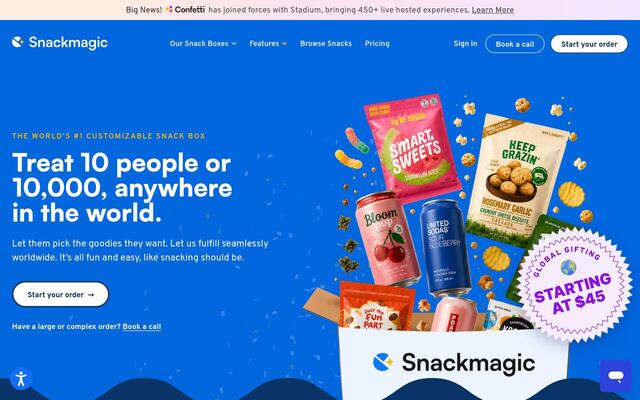 SnackMagic homepage