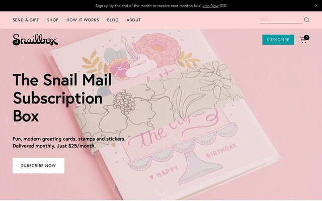 Snailbox homepage