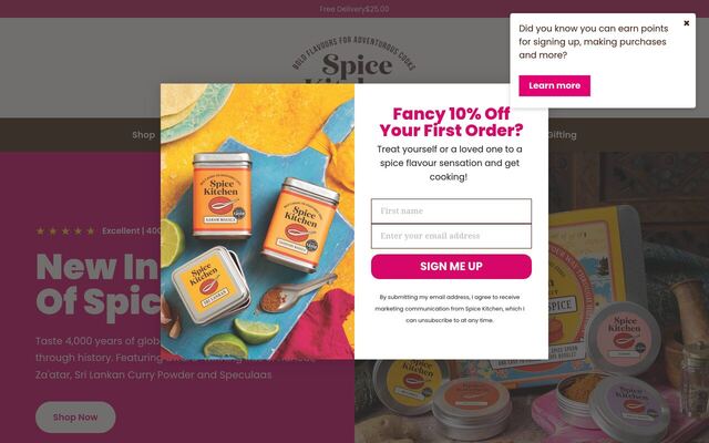 Spice Kitchen Subscription homepage
