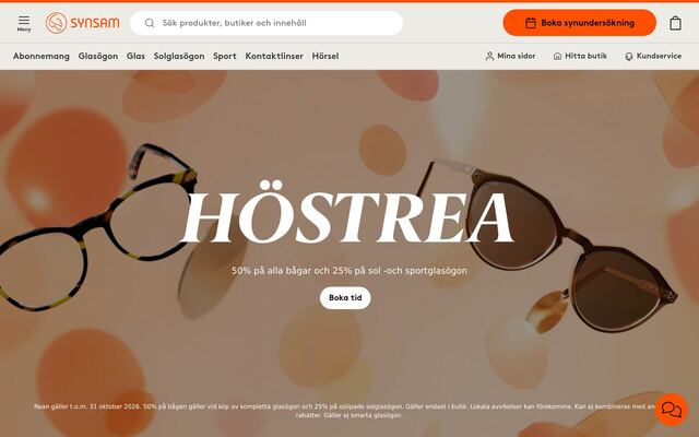 Synsam Lifestyle homepage