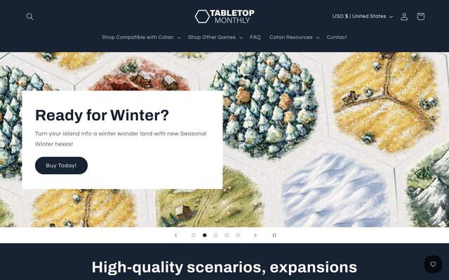 TableTop Monthly homepage