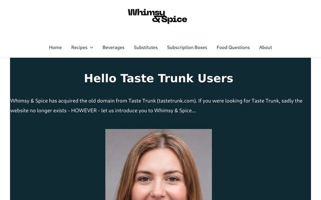 Taste Trunk homepage