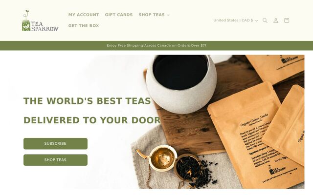Tea Sparrow homepage