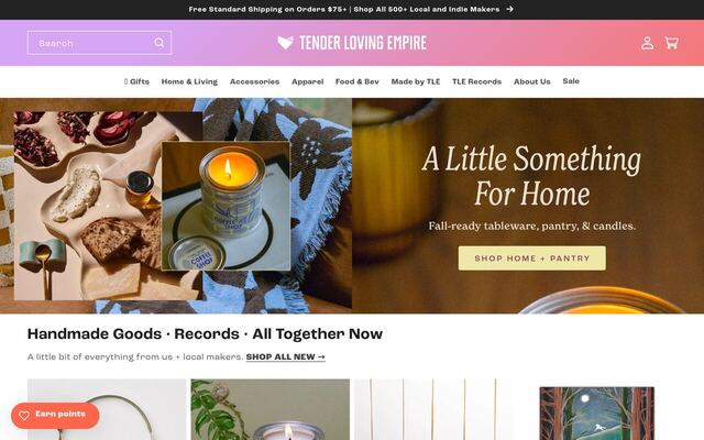 Tender Loving Empire Snail Mail Subscription homepage
