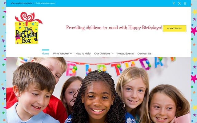 The Birthday Box homepage