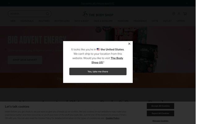 The Body Shop homepage