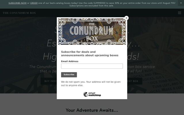 The Conundrum Box homepage