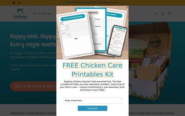 The Flock Box homepage