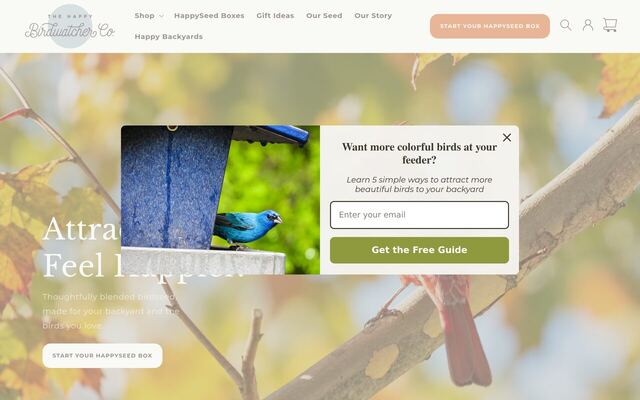 The Happy Birdwatcher Co. HappySeed Box homepage