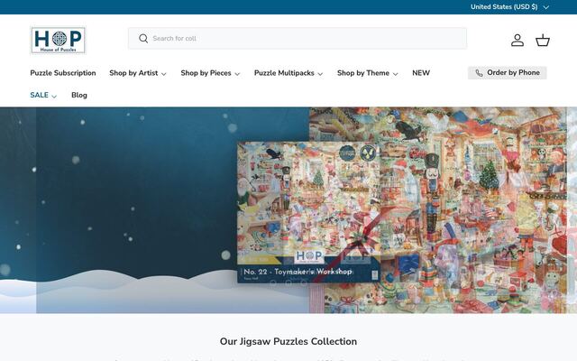 The House of Puzzles Monthly Subscription homepage