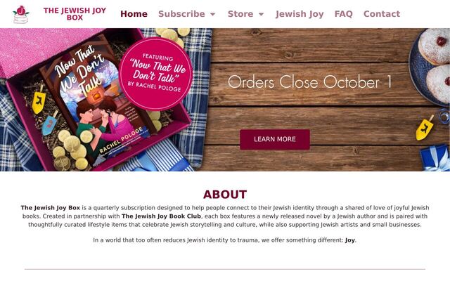 The Jewish Joy Box homepage