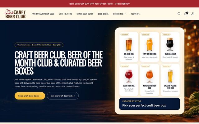 The Original Craft Beer Club homepage
