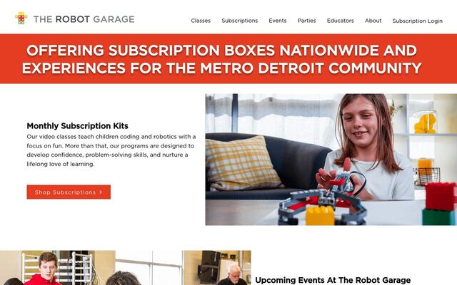 The Robot Garage homepage