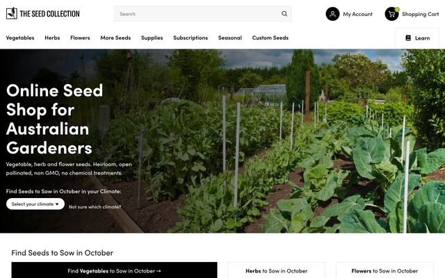 The Seed Collection Seed Subscriptions homepage
